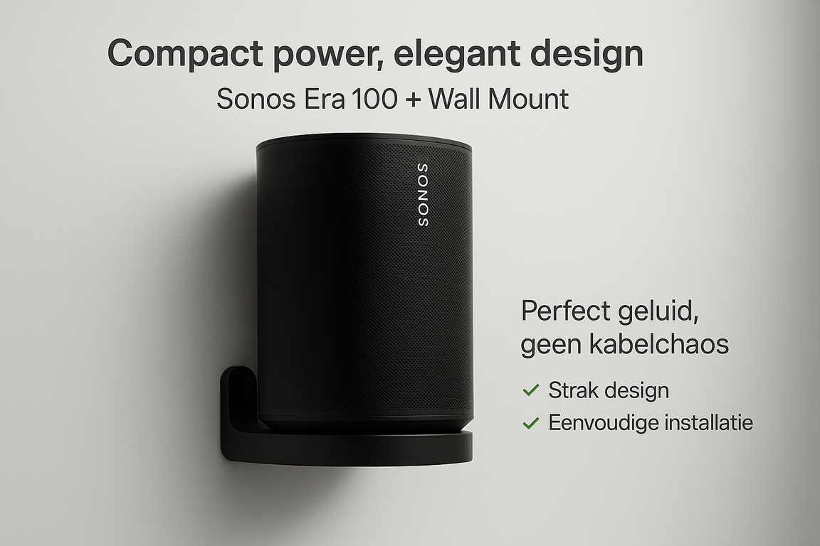 Wandhouder voor Sonos Era 100 - Wit | Muurbeugel | Smart Speaker Wandmontage - Image 3
